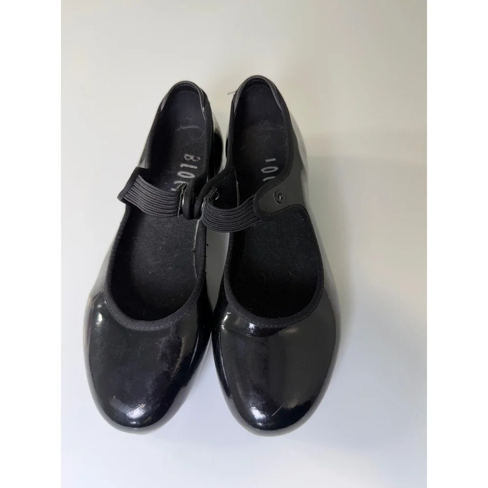 Bloch Kids Black Patent Techno Tap Mary Jane Dance Shoes Size 1W Youth‎